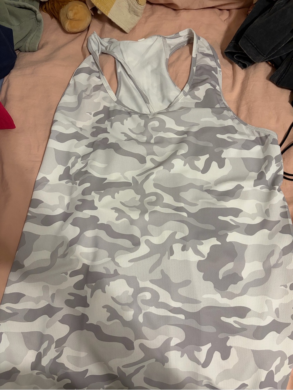 SHEIN Gray & White Camo Racerback Tank size small